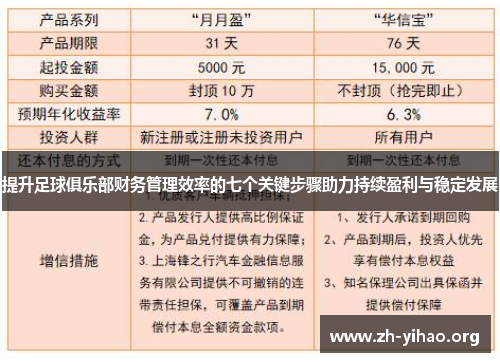 提升足球俱乐部财务管理效率的七个关键步骤助力持续盈利与稳定发展