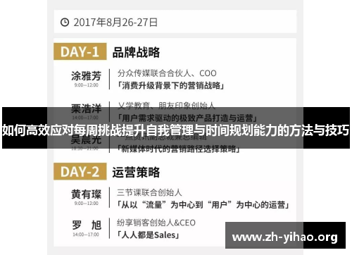 如何高效应对每周挑战提升自我管理与时间规划能力的方法与技巧